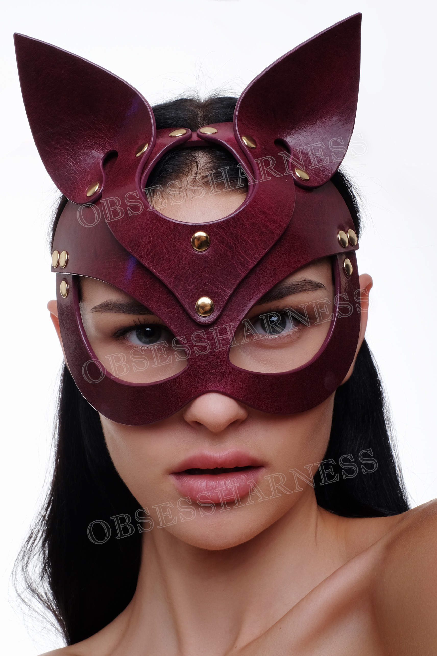 Sexy cat mask purple - Obsessharness