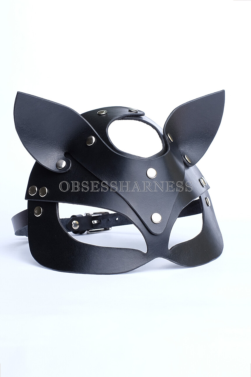 Leather mask Cat - Obsessharness