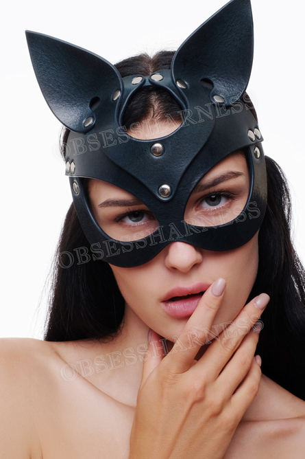 Sexy leather cat mask - Obsessharness