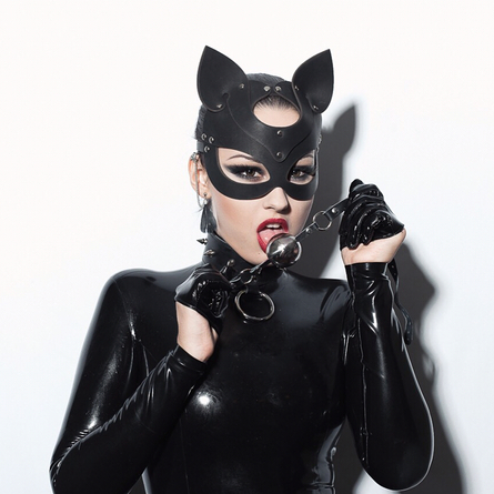 Leather mask cat woman - Obsessharness