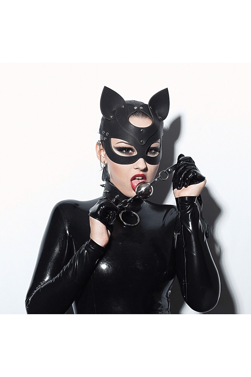 Leather mask cat woman - Obsessharness
