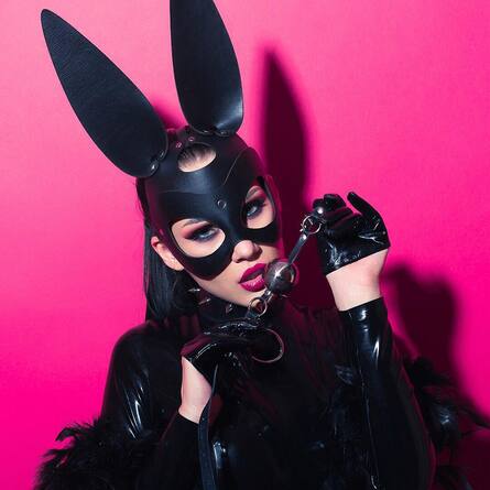 Leather bunny mask - Obsessharness