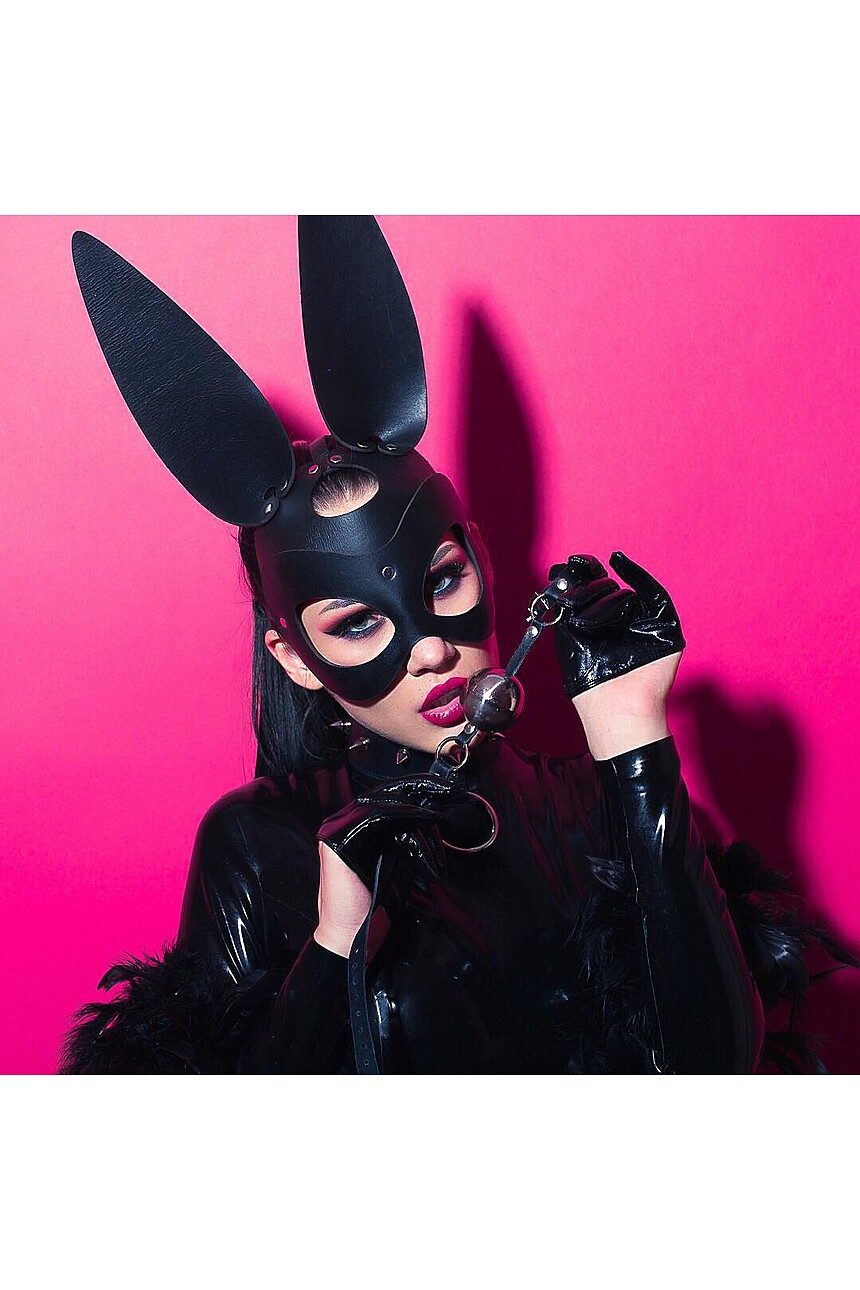 Leather bunny mask - Obsessharness