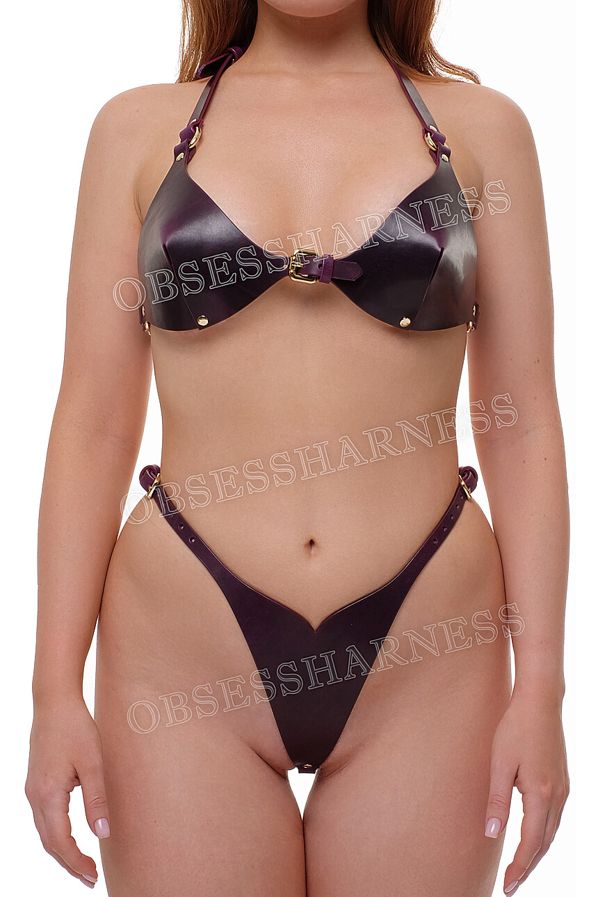 Leather lingerie purple