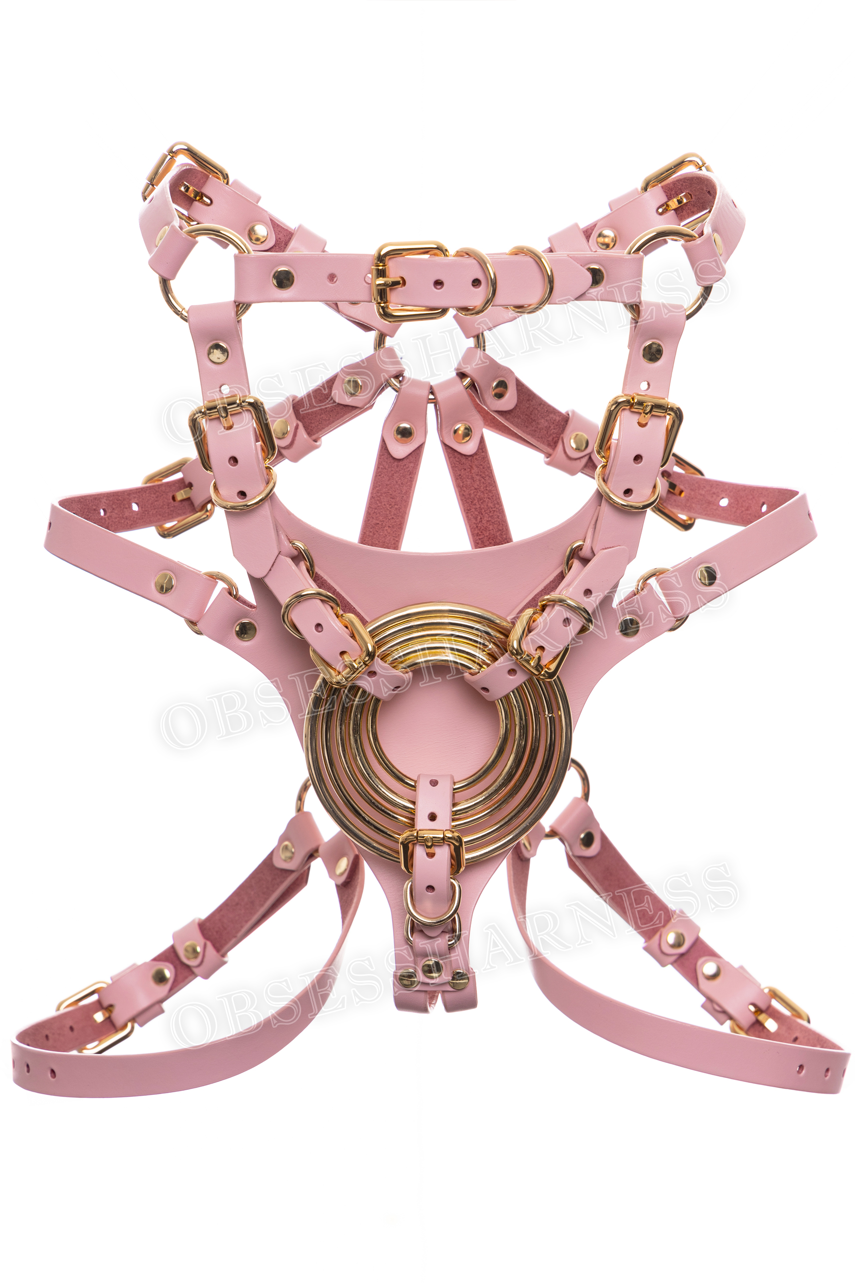 Strap-on harness with 5 different sized O-rings - Obsessharness