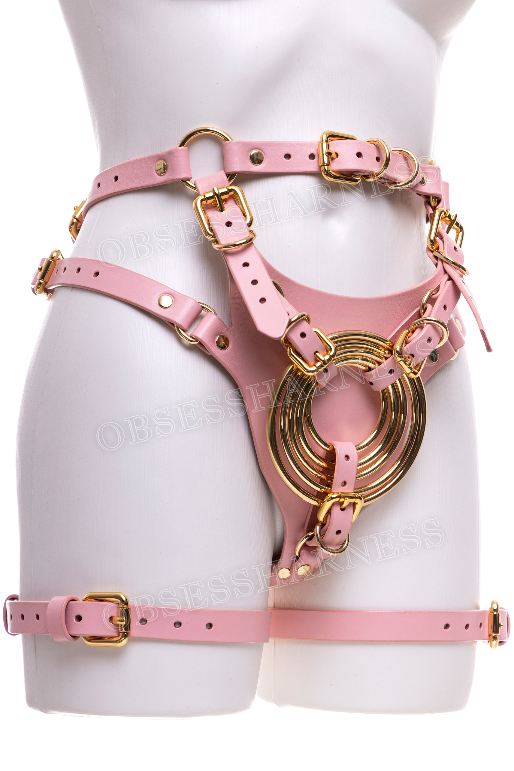 Strap-on harness with 5 different sized O-rings - Obsessharness