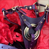 Strap-on harness with multiple O-Rings purple  review
