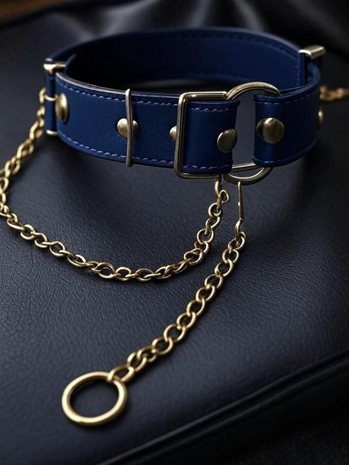 leather collar slave with chain